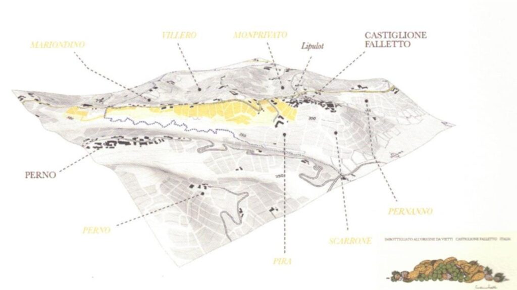 Carte viticole Barolo Castiglione Falleto