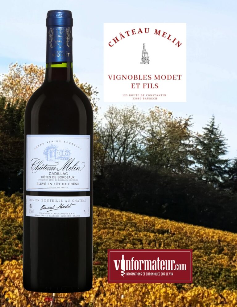 Château Melin, France, Bordeaux, Cadillac Côtes de Bordeaux 2018 bouteille