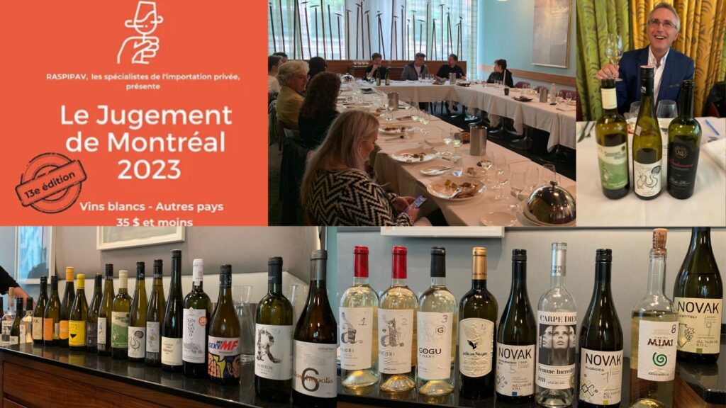 Concours Jugement de Montréal - vins dégustés