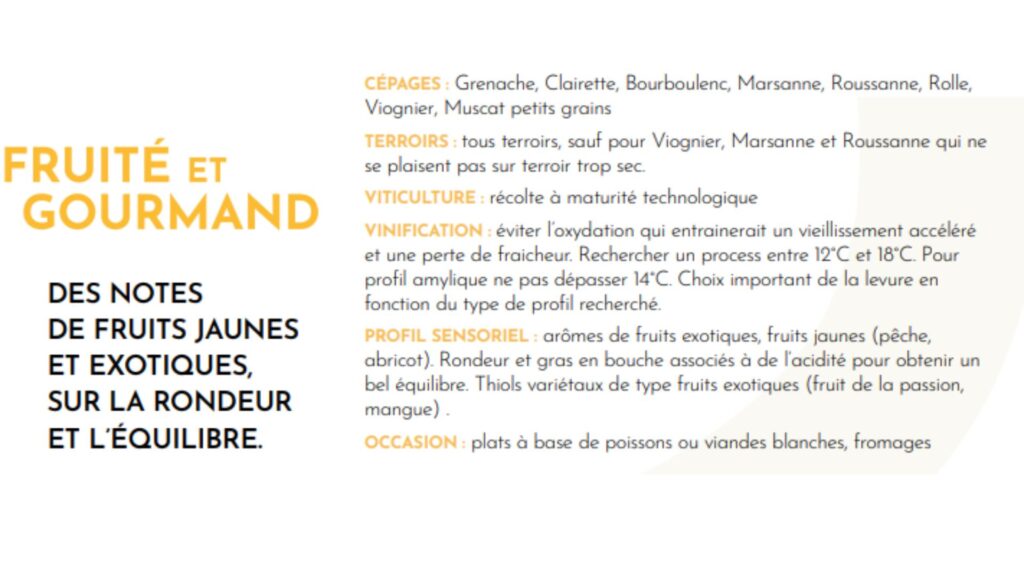 Vins blancs Côtes du Rhône fruité et gourmand