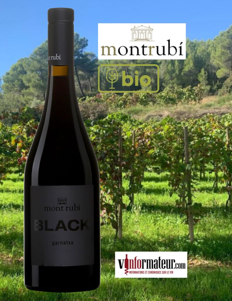 Garnatxa, Black, Mont Rubi, Catalogne, Penedès DO, vin rouge, bio, 2021 bouteille
