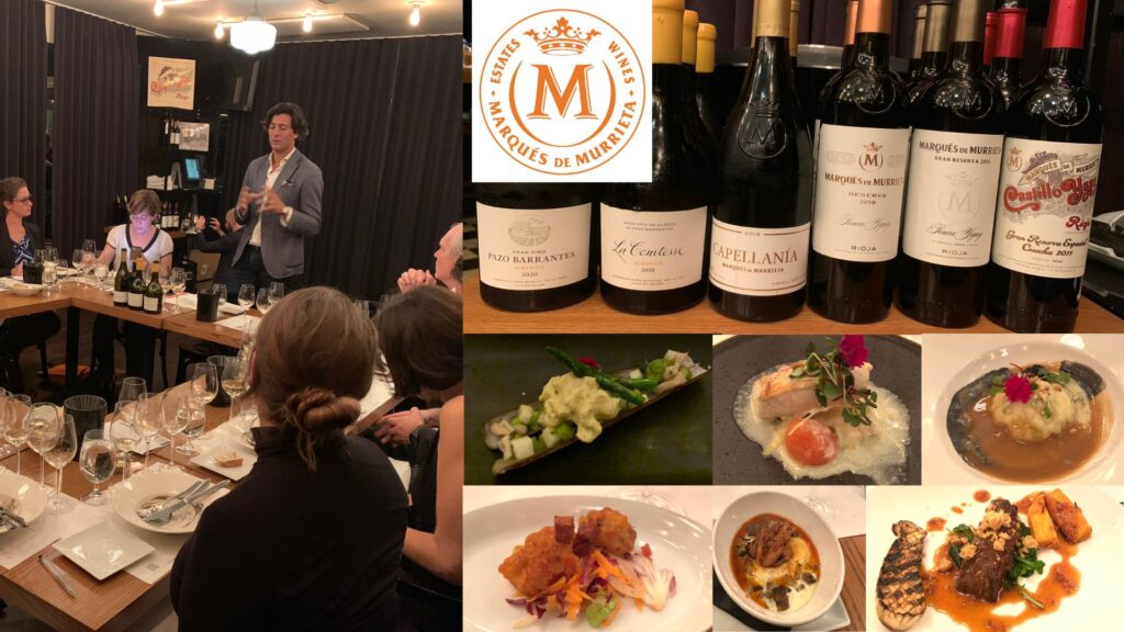 Déguatation des vins de Marqués De Murrieta Estates: Arthur de Lencquesaing Directeur à l'International, Restaurant Les Cavistes, vins dégustés.