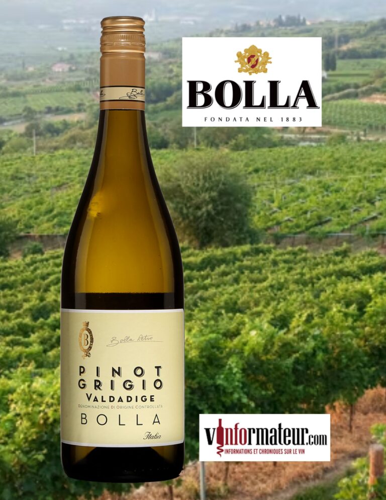 Pinot Grigio, Bolla, Retro, Italie, Trentin Haut-Adige, vin blanc, 2022 bouteille