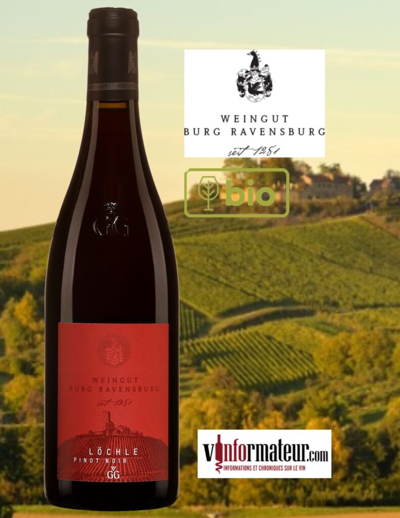 Pinot Noir, Grand Cru GG Lochle, Weingut Burg Ravensburg, Allemagne, Baden Kraichgau, Lochle, VDP Grosse Lage, VDP Grosses Gewächs, vin rouge bio, 2017 bouteille