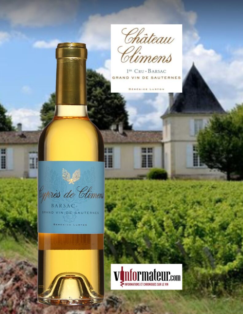 Cyprès de Climens, Barsac, Sauternes, vin blanc liquoreux, 2016 bouteille