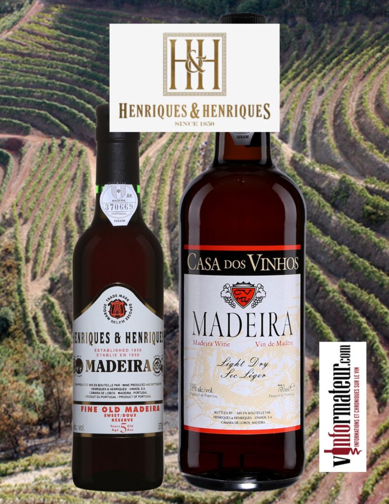 Henriques & Henriques: Fine Old 5 ans, Portugal, 375 ml, 16,75$, 100%, sucre : 120 g/l, Light Dry, Portugal, 750 ml, 23,00$, sucre : 64 g/l. bouteilles