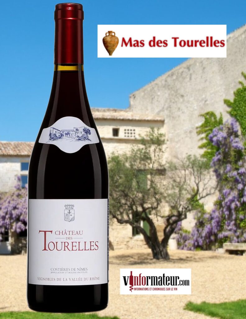Château des Tourelles, Costières de Nîmes, Vallée du Rhône, vin rouge, 2021 bouteille