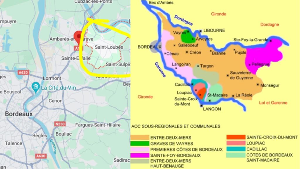 Carte viticole Entre-deux-Mers