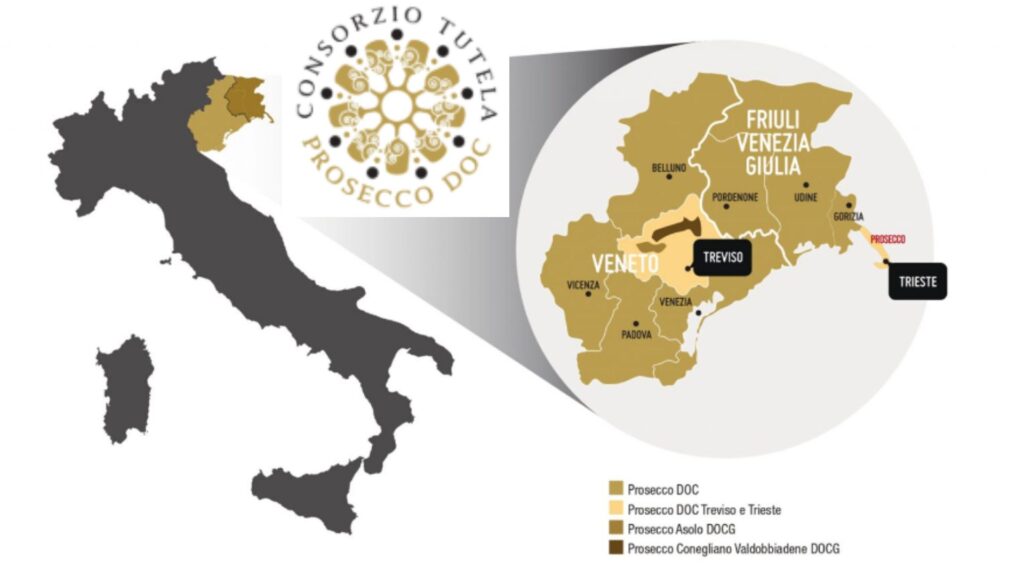Carte viticole Prosecco DOC