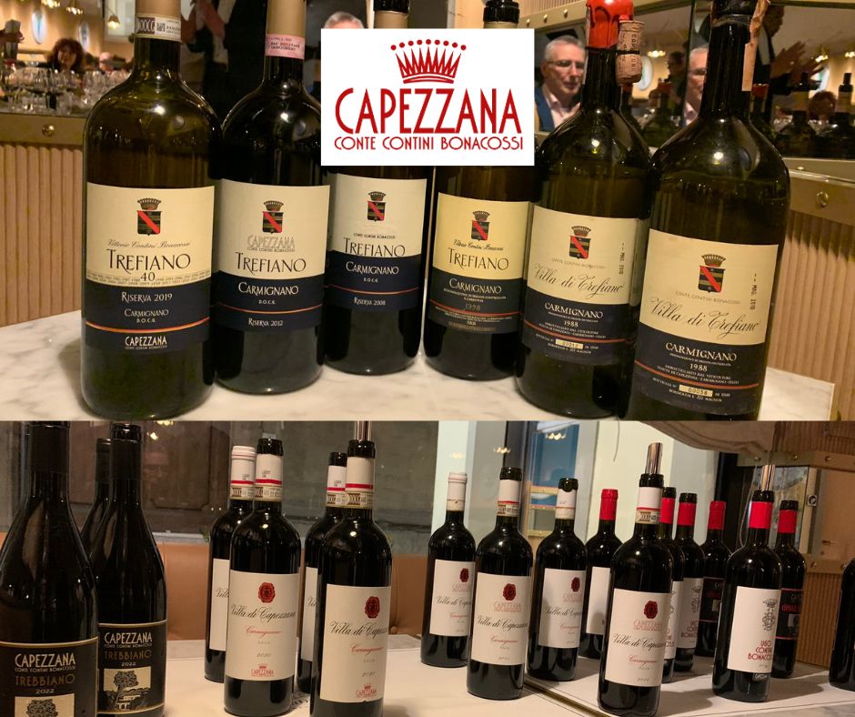 Tenuta Capezzana: Trebbiano di Capezzana, Villa de Capezzana, Trefiano Riserva, Capezzana, Ghiaie della Furba , Vin Santo di Carmignano DOC Riserva. bouteilles