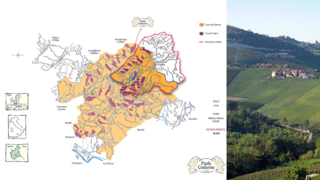 Carte viticole Paolo Conterno