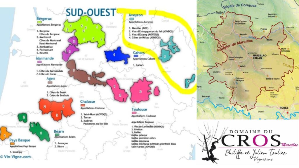 Carte viticole Sud-Ouest, Marcillac AOC