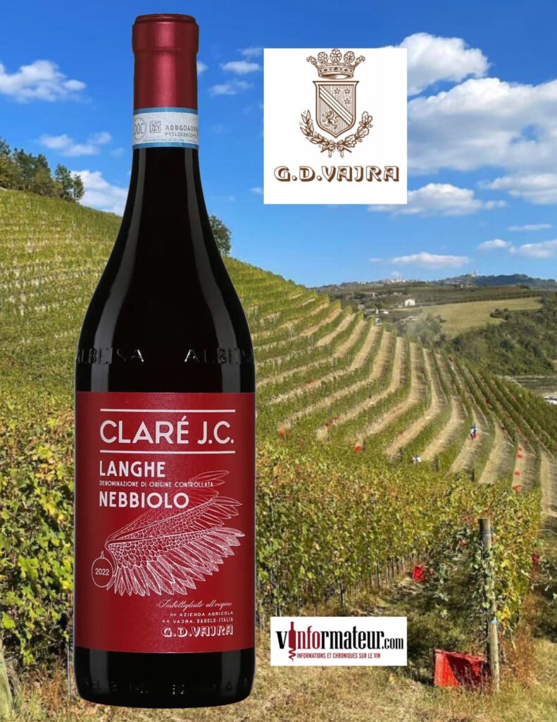 G.D.Vajra, Claré J.C., Nebbiolo, Langhe DOC, vin rouge bio, 2023 bouteille