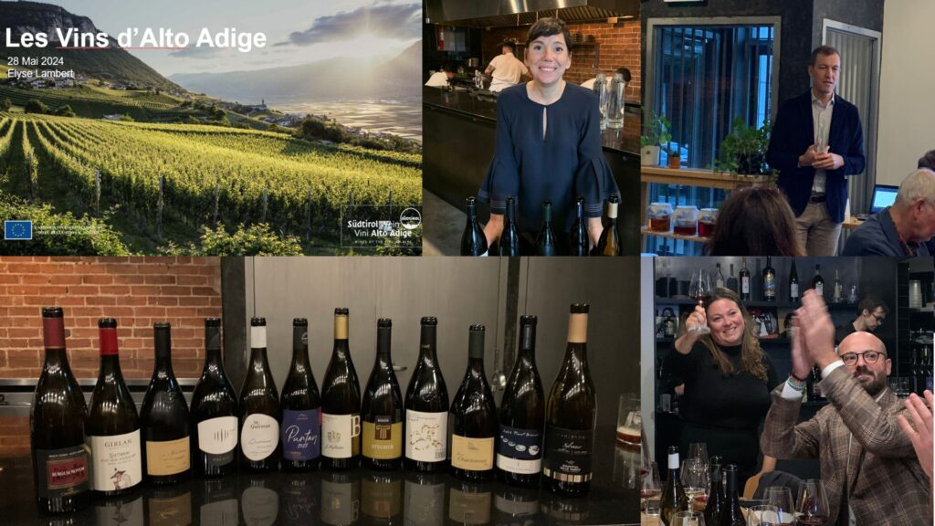 Dégustation des vins d'Alto Adige/SudTirol avec Elyse Lambert, Martin Foradori Hofstatter et Eduard Bernhart du Consorzio.