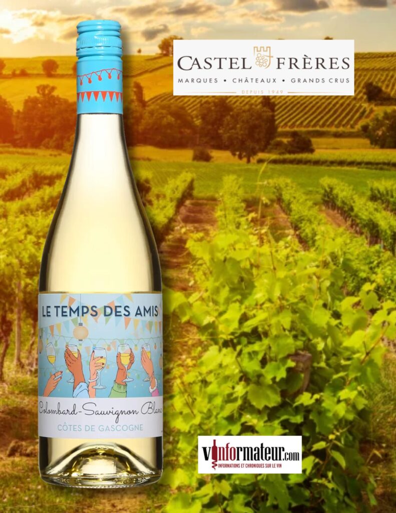 Le temps des amis, France, Sud-Ouest, Côtes de Gascognes, vin blanc bouteille