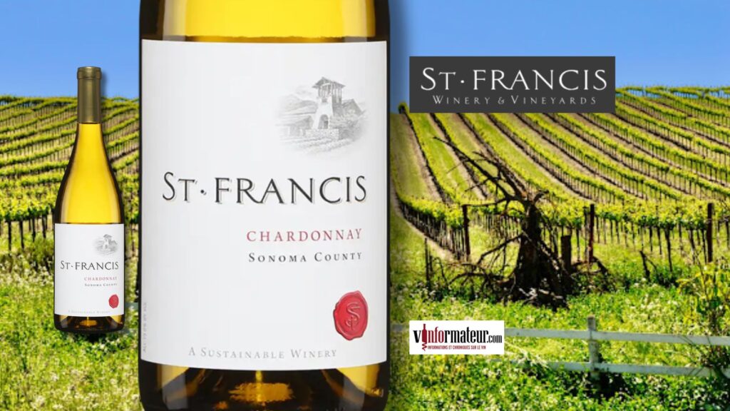 Chardonnay, St-Francis, Californie, Sonoma, vin blanc, 2021 bouteille