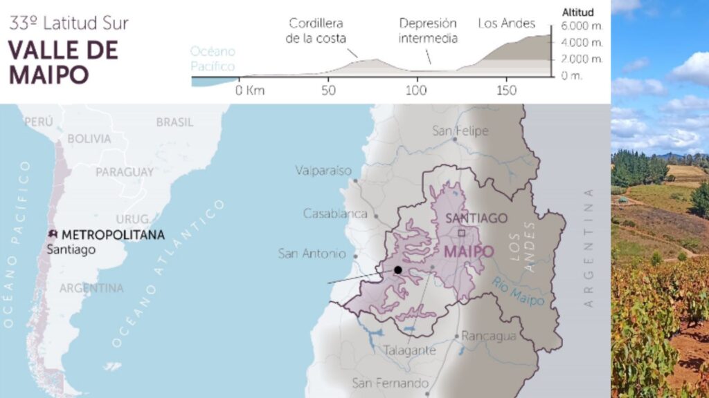 Carte viticole Chili Maipo