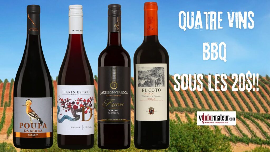 Quatre vins rouges sous les 20$ pour votre prochain BBQ!