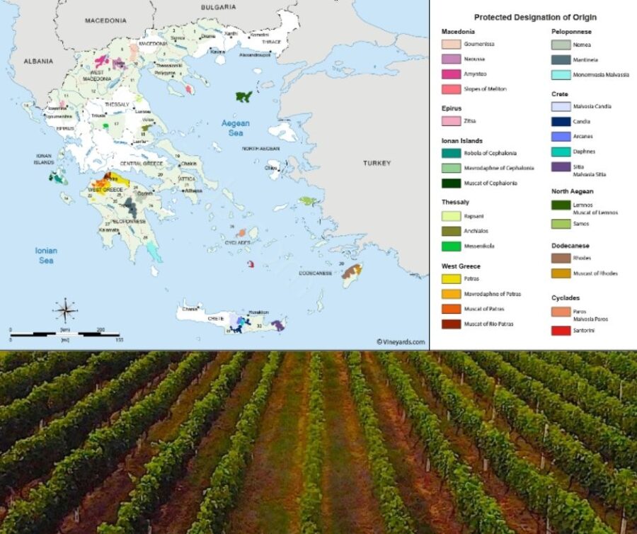 Carte viticole Grèce