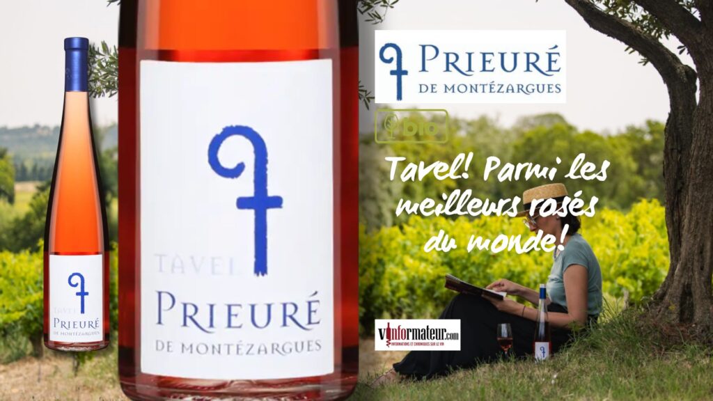 Prieuré de Montézargues, France, Vallée du Rhône, Tavel, Domaine du Prieuré, vin rosé bio, 2023 bouteille