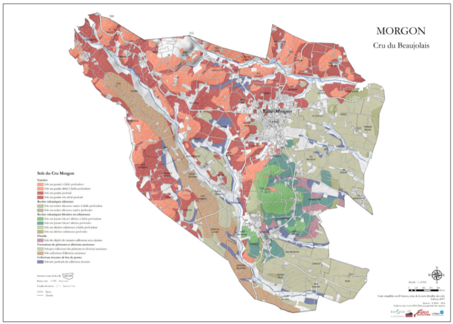 Carte viticole Cru Morgon, Beaujolais