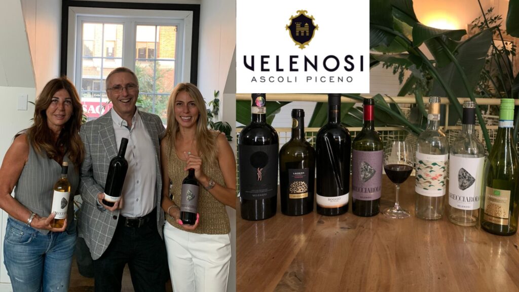Dégustation des vins de la maison Velenosi avec Angiolina Piotti Velenosi et Marianna Velenosi.