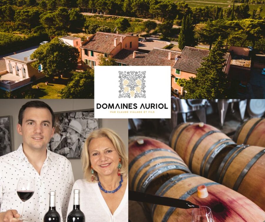 Domaines Auriol: Claude Vialade et son fils, chai et vignobles