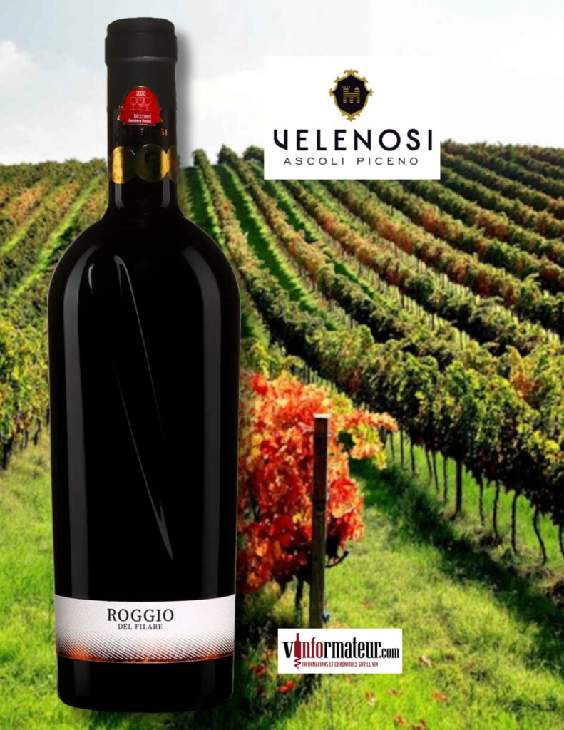 Roggio del Filare, Rosso Piceno DOC Superiore, Italie, Les Marches, Velenosi, 2020 bouteille