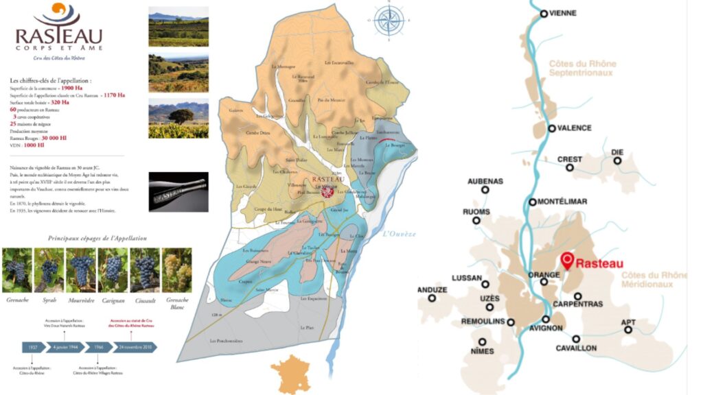 Carte viticole et géologique du cru Rasteau