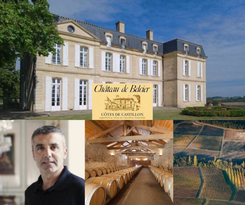 Château de Belcier: Frédéric Dubois, chai, château et vignobles