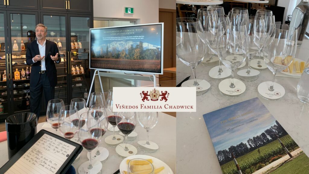 Dégustation des vins de Vinedos Familia Chadwick - agence Philippe Dandurand