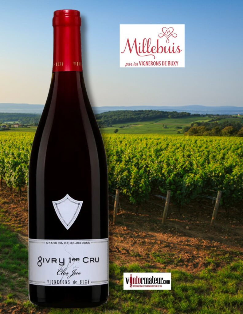 Vignerons de Buxy, Givry 1er Cru, Clos Jus, vin rouge, 2019 bouteille