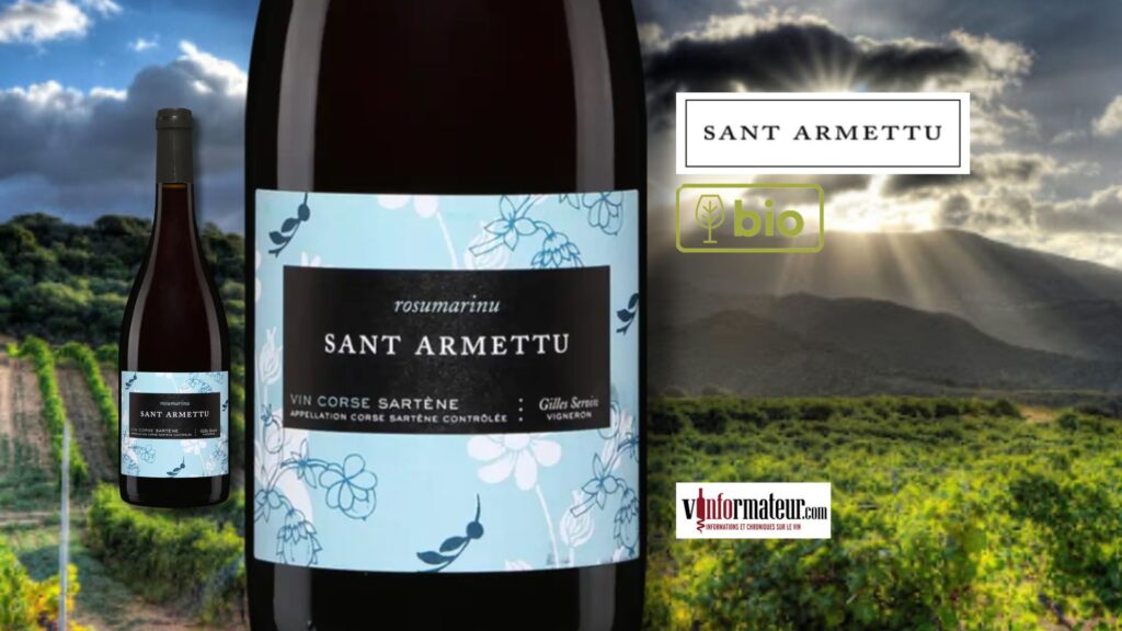 Sant Armettu Rosumarinu 2023 : Un vin rouge bio de Corse gourmand, fruitée et légèrement épicé.