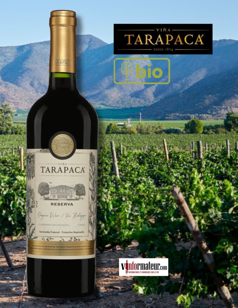 Vina Tarapaca, Cabernet-Sauvignon, Reserva, D.O. Valle del Maipo, vin rouge bio, 2022 bouteille