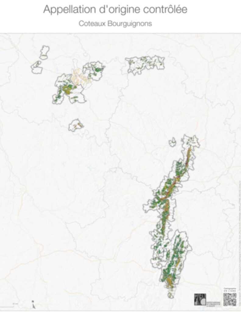 Carte viticole Coteaux Bourguignons