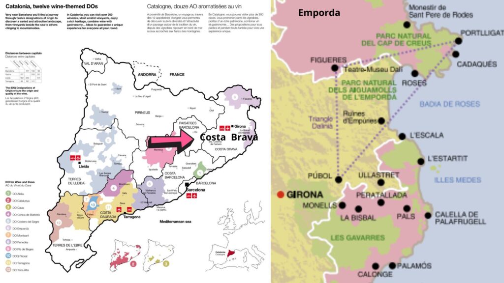 Carte viticole - Custa Brava Emporda