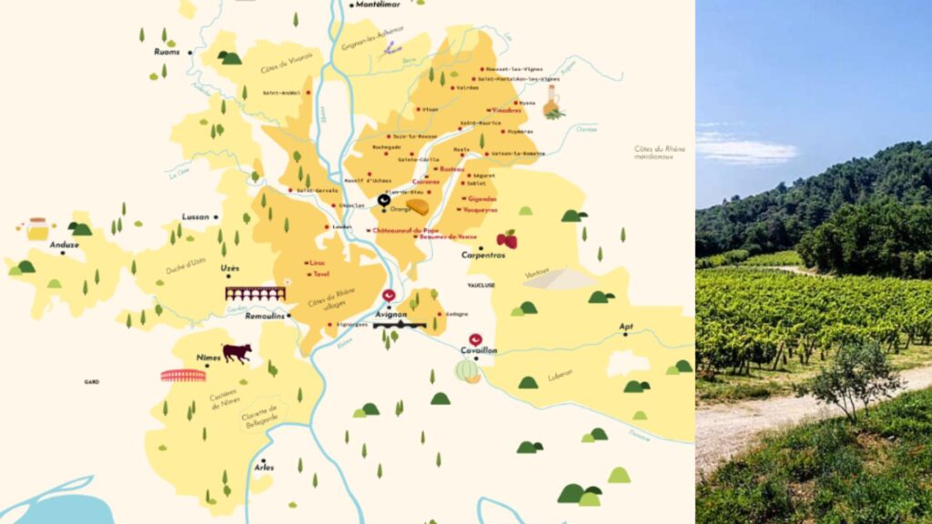 Carte viticole Côtes-du-Rhône