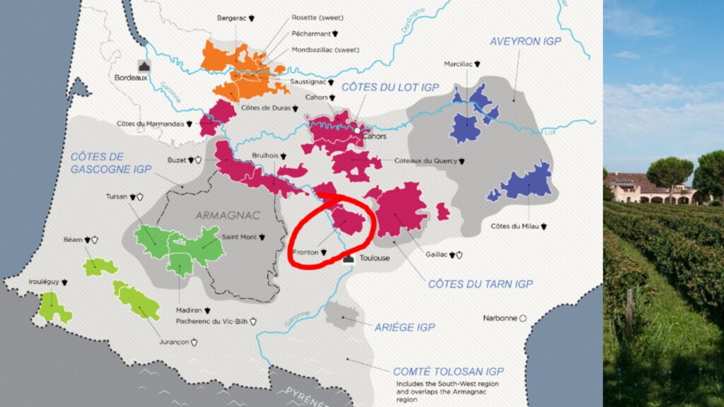 Carte viticole Sud-Ouest - AOC Fronton