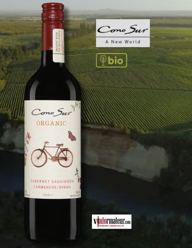 Cono Sur, Organic, vin rouge bio, Chili, Valle de Colchagua, 2022 bouteille