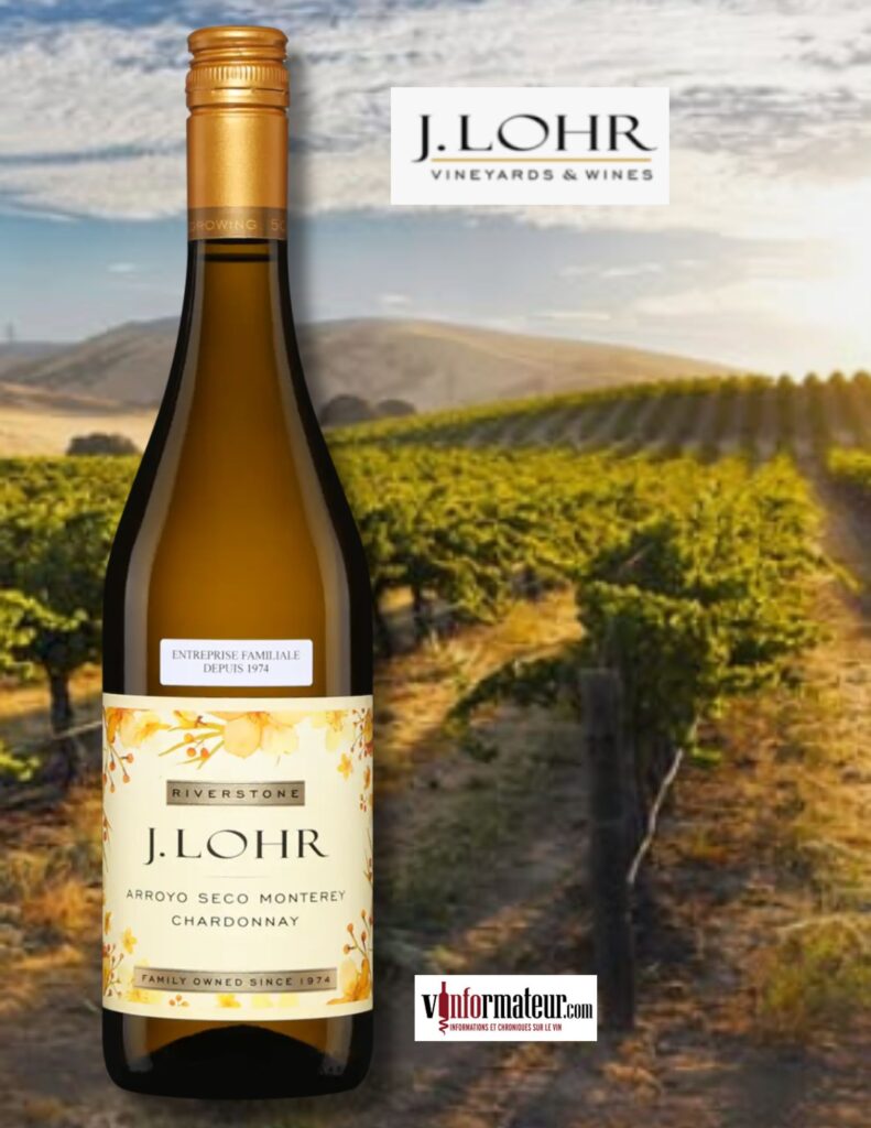 Chardonnay, J Lohr, Riverstone, Californie, Central Coast, Arroyo Seco, Monterey County, vin blanc, 2022 bouteille