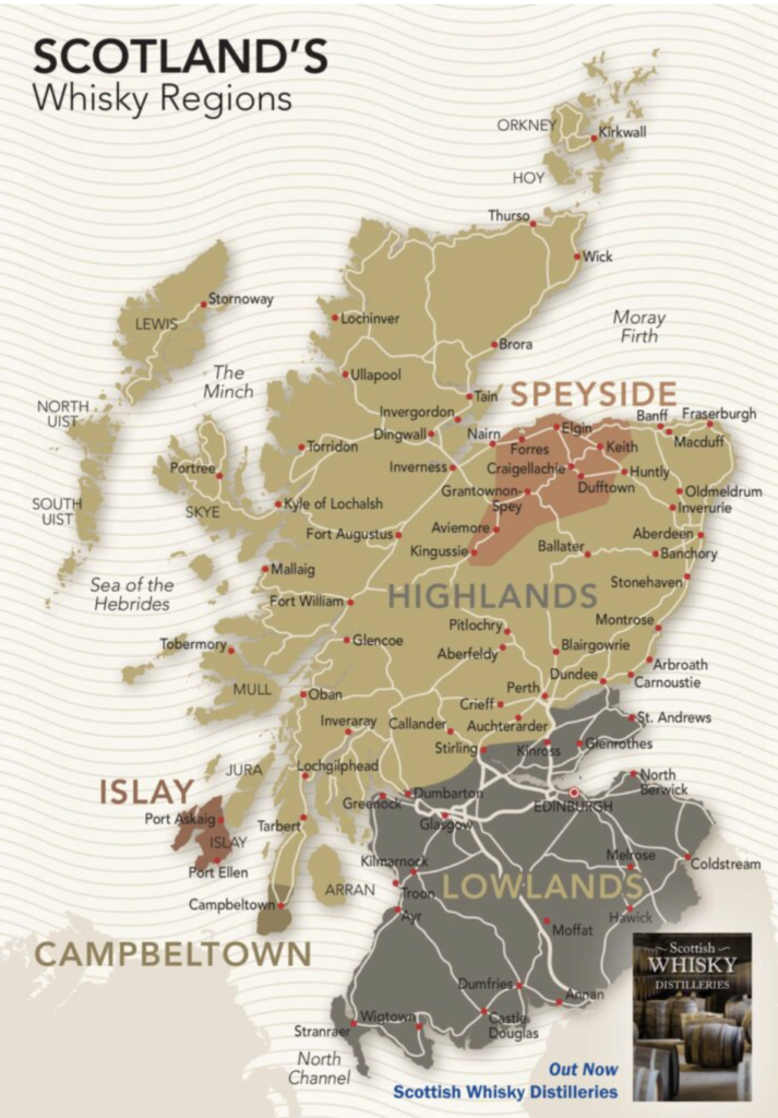 Carte Whiskies Écosse