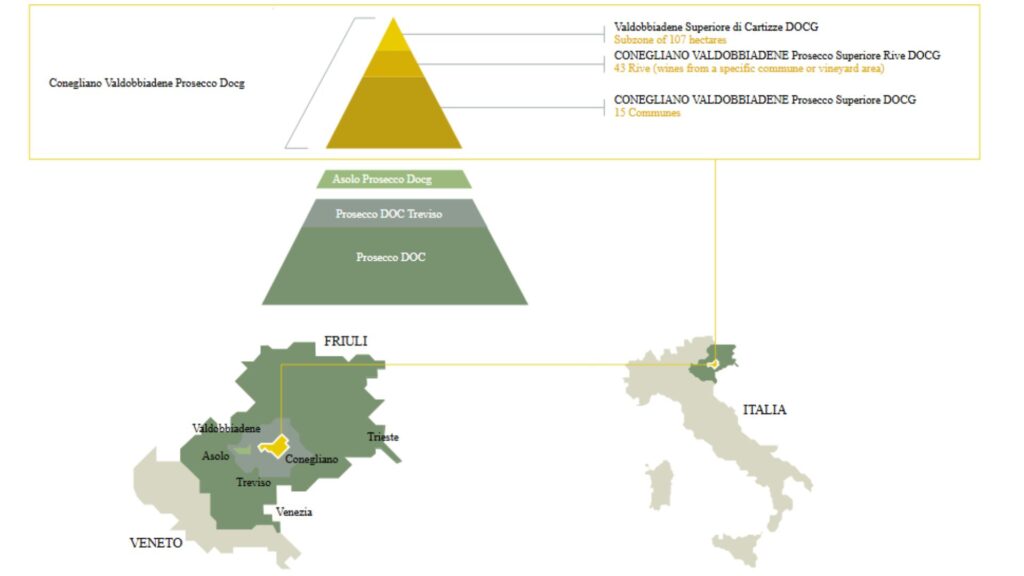 Carte viticole Prosecco DOCG
