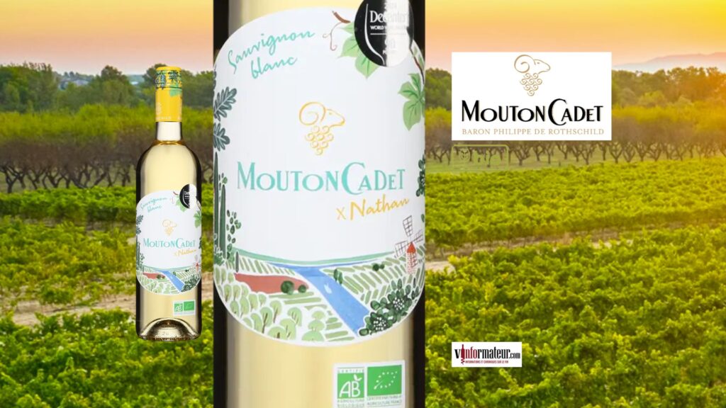 Mouton Cadet, Nathan, Sauvignon blanc, Collection Fresh, AOC Bordeaux, vin blanc bio, 2023 bouteille