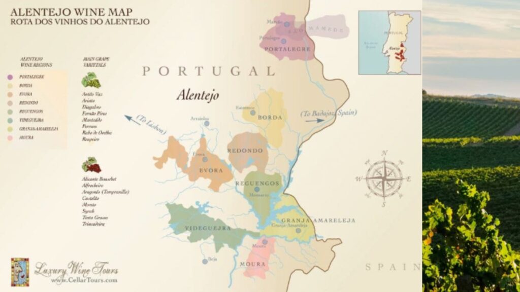 Carte viticole Portugal, Alentejano