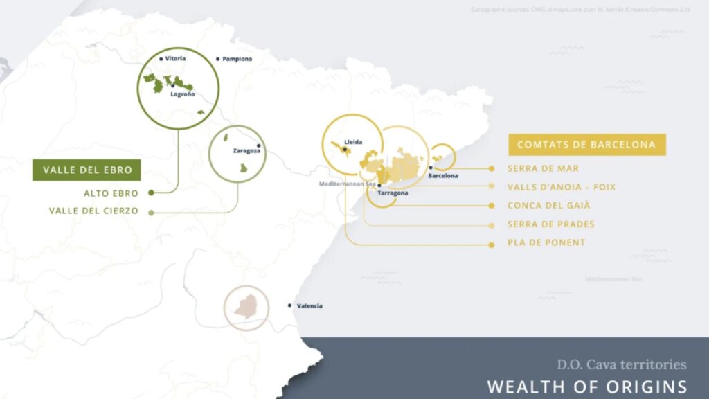 Carte viticole DO Cava
