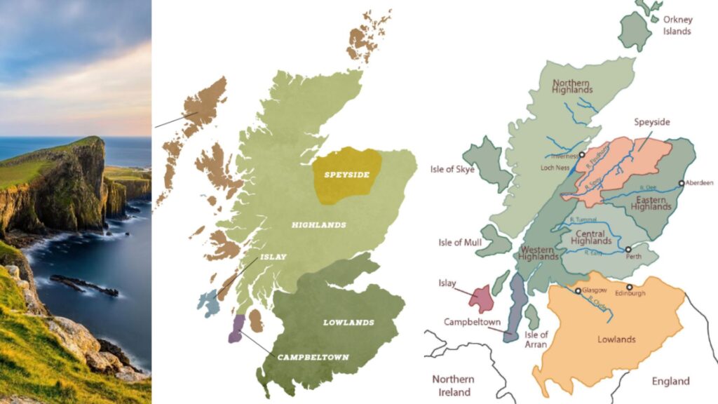 Carte whiskies Écosse - Highlands