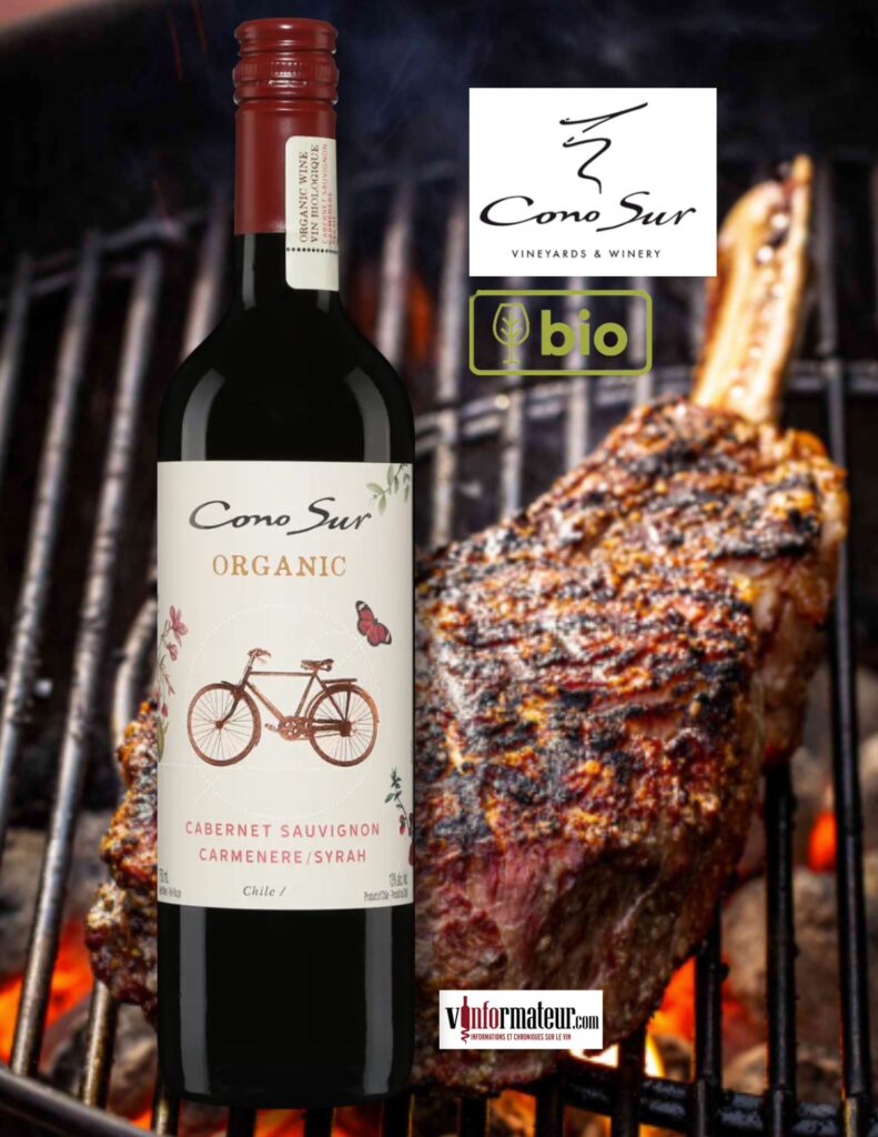 Cono Sur, Organic, vin rouge bio, Chili, Valle de Colchagua, 2022 bouteille