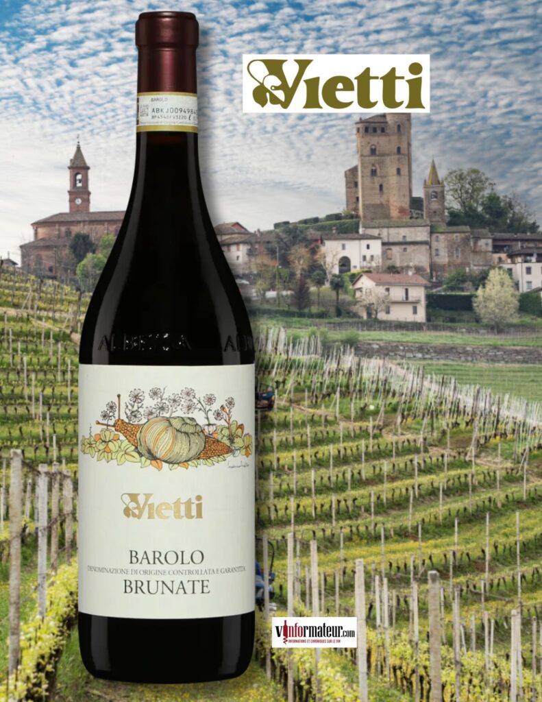 Barolo Brunate, Italie, Piémont, Vietti, vin rouge bio, 2021 bouteille