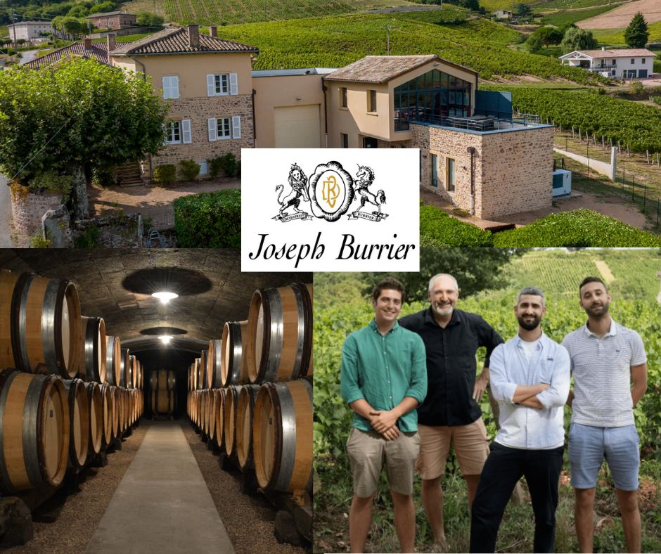 Joseph Burrier: Julien, Frédéric, Baptiste et Bérenger Burrier, chai et vignobles