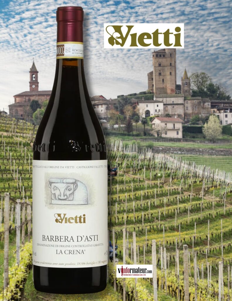 Barbera d’Asti, La Crena, Italie, Piémont, Barbera d’Asti D.O.C.G., Vietti, vin rouge bio, 2021 bouteille